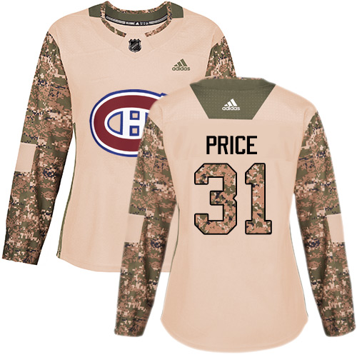 Adidas Montreal Canadiens #31 Carey Price Camo Authentic 2017 Veterans Day Women's Stitched Jersey Womens