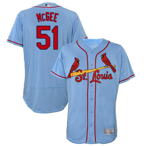 St.Louis Cardinals #51 Willie McGee Light Blue Flexbase Authentic Collection Stitched Jersey Men's