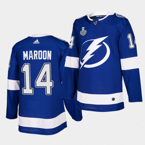 Adidas Tampa Bay Lightning #14 Patrick Maroon Blue Home Authentic 2021 Stanley Cup Final Patch Jersey Men's