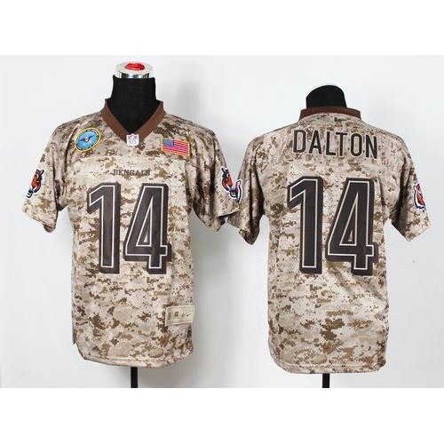 Cincinnati Bengals #14 Andy Dalton Camo Men's Stitched New Elite USMC Jersey Men's