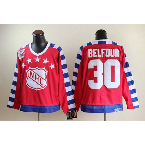 Chicago Blackhawks #30 ED Belfour Red All Star CCM Throwback 75TH Stitched Jersey Men's