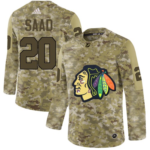 Adidas Chicago Blackhawks #20 Brandon Saad Camo Authentic Stitched Jersey Men's