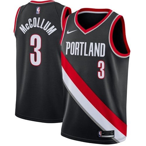 Portland Trail Blazers #3 C.J. McCollum Black Womens Swingman Icon Edition Jersey Womens