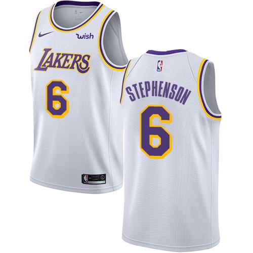 Los Angeles Lakers #6 Lance Stephenson White Swingman Association Edition Jersey Mens