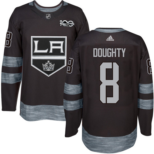 Adidas Los Angeles Kings #8 Drew Doughty Black 1917-2017 100th Anniversary Stitched Jersey Men's
