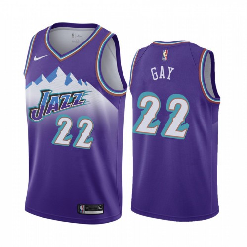 Utah Jazz #22 Rudy Gay Purple 2019-20 Hardwood Classic Edition Stitched Youth Jersey Youth