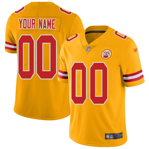 Kansas City Chiefs Customized Gold Men's Stitched Limited Inverted Legend Jersey