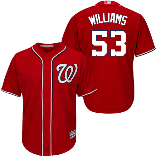 Washington Nationals #53 Austen Williams Red New Cool Base Stitched Jersey Men's