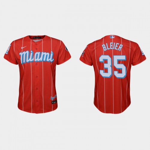 Miami Miami Marlins #35 Richard Bleier Youth 2021 City Connect Authentic Jersey Red Youth