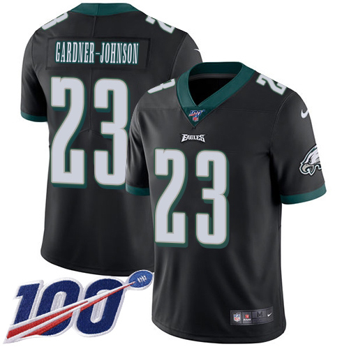 Eagles #23 C.J. Gardner-Johnson Black Alternate Men's Stitched 100th Season Vapor Untouchable Limited Jersey