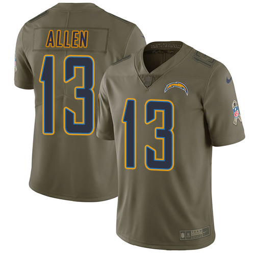 Chargers #13 Keenan Allen Olive Men's Stitched Limited 2017 Salute To Service Jersey