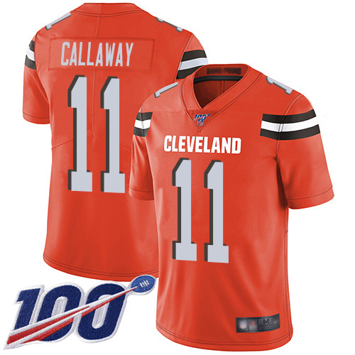 Cleveland Browns #11 Antonio Callaway Orange Alternate Men's Stitched 100th Season Vapor Limited Jersey Men's