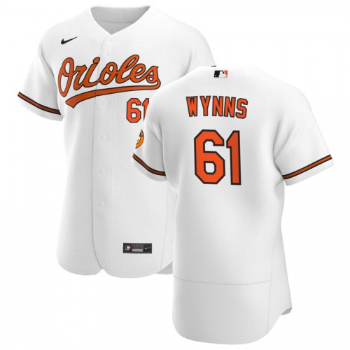 Baltimore Baltimore Orioles #61 Austin Wynns Men's White Home 2020 Authentic Player Jersey Men's