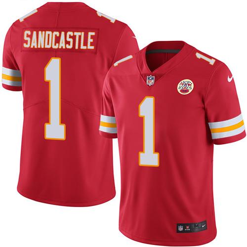 Kansas City Chiefs #1 Leon Sandcastle Red Team Color Men's Stitched Vapor Untouchable Limited Jersey Men's