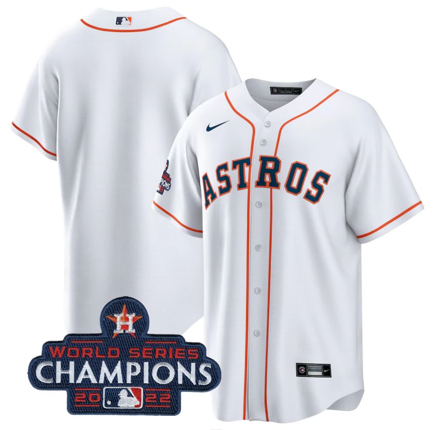 Houston Astros Blank White 2022 World Series Champions Home Stitched Men's Jersey
