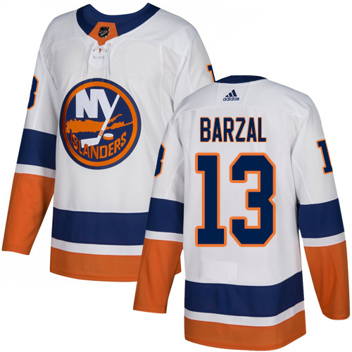 Adidas New York Islanders #13 Mathew Barzal White Road Authentic Stitched Jersey Men's