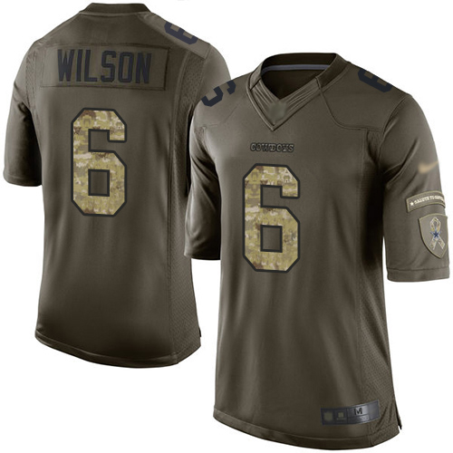 Cowboys #6 Donovan Wilson Green Youth Stitched Limited 2015 Salute To Service Jersey