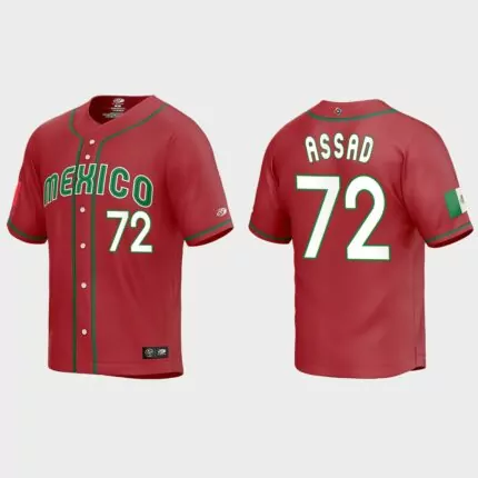 Javier Assad Mexico Baseball 2023 World Baseball Classic Replica Jersey – Red