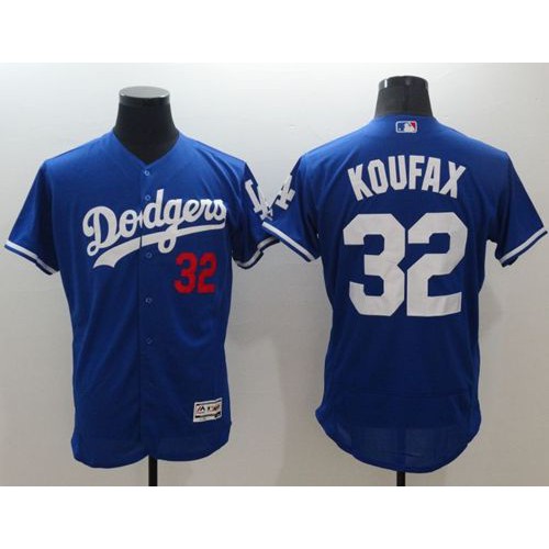 Los Angeles Dodgers #32 Sandy Koufax Blue Flexbase Authentic Collection Stitched Jersey Men's