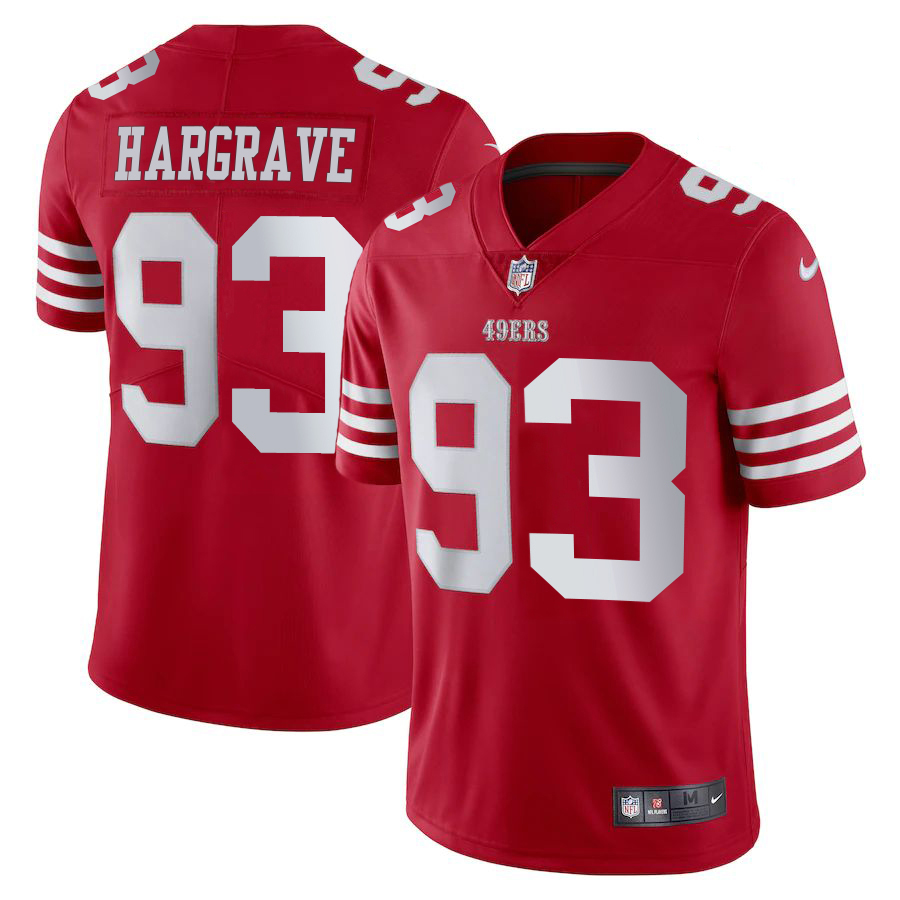 San Francisco 49ers #93 Javon Hargrave Scarlet Men's 2022-23 Limited Stitched Vapor Untouchable Jersey