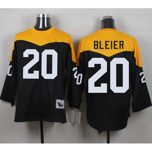 Mitchell And Ness 1967 Pittsburgh Steelers #20 Rocky Bleier Black/Yelllow Throwback Men's Stitched Jersey Men's