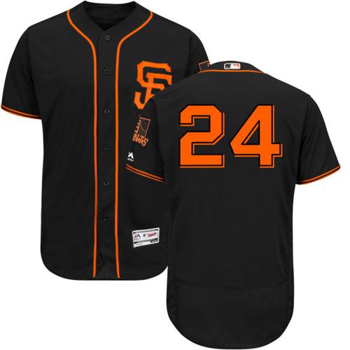 San Francisco Giants #24 Willie Mays Black Flexbase Authentic Collection Alternate Stitched Jersey Men's