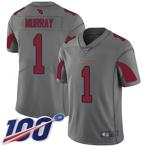 Cardinals #1 Kyler Murray Silver Youth Stitched Limited Inverted Legend 100th Season Jersey