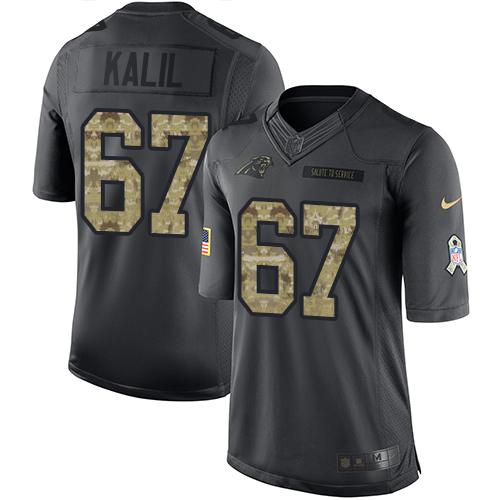 Carolina Panthers #67 Ryan Kalil Black Men's Stitched Limited 2016 Salute to Service Jersey Men's