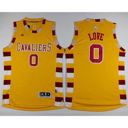 Cleveland Cavaliers #0 Kevin Love Gold Throwback Classic Stitched Jersey Mens