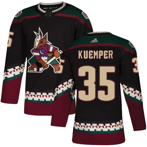 Adidas Arizona Coyotes #35 Darcy Kuemper Black Alternate Authentic Stitched Jersey Men's