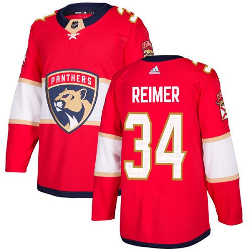 Adidas Florida Panthers #34 James Reimer Red Home Authentic Stitched Youth Jersey Youth