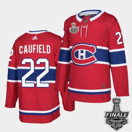 Adidas Montreal Canadiens #22 Cole Caufield Red Home Authentic Youth 2021 Stanley Cup Final Patch Jersey Youth