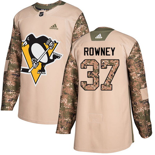 Adidas Pittsburgh Penguins #37 Carter Rowney Camo Authentic 2017 Veterans Day Stitched Jersey Men's