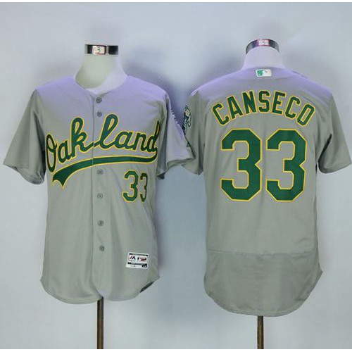 Oakland Athletics #33 Jose Canseco Grey Flexbase Authentic Collection Stitched Jersey Men's