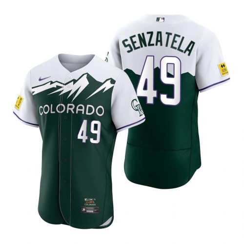 Colorado Colorado Rockies #49 Antonio Senzatela Green Men's Authentic 2022 City Connect Jersey Men's