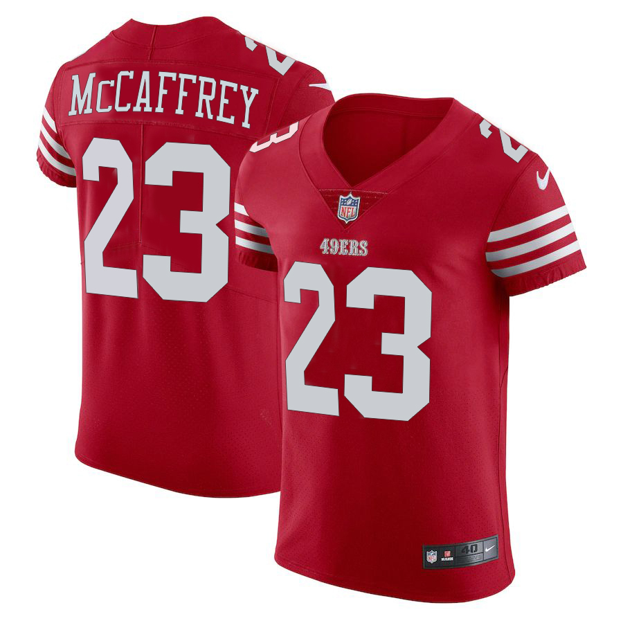 San Francisco 49ers #23 Christian McCaffrey Scarlet Men's 2022-23 Authentic Stitched Vapor Untouchable Elite Jersey