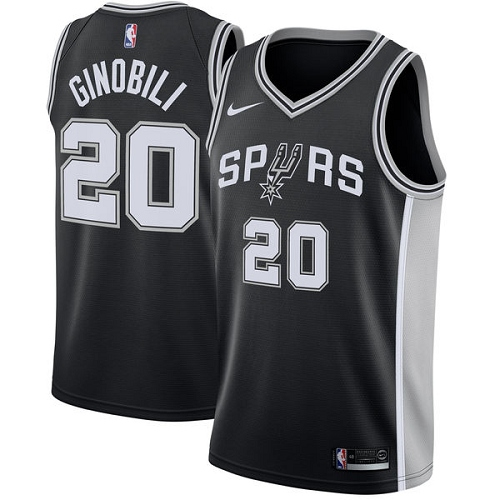 San Antonio Spurs #20 Manu Ginobili Black Youth Swingman Icon Edition Jersey Youth