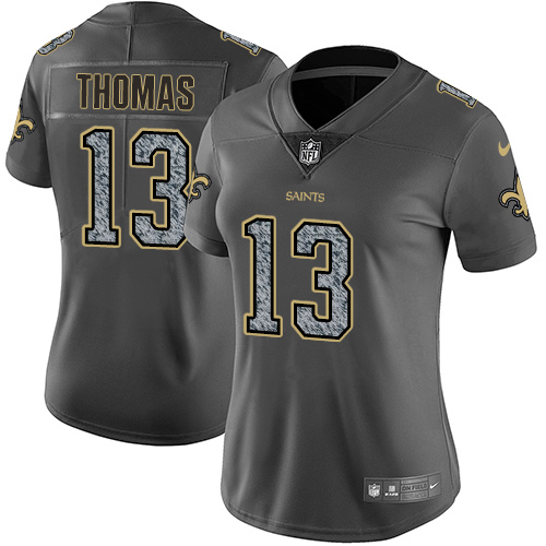 Saints #13 Michael Thomas Gray Static Women's Stitched Vapor Untouchable Limited Jersey