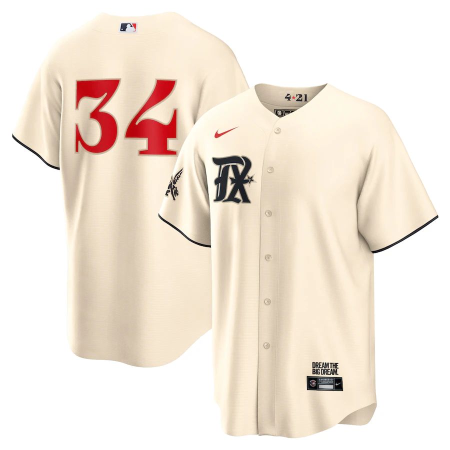 Men's Youth Women's Texas Rangers #34 Nolan Ryan Cream 2023 City Connect Replica Player Jersey