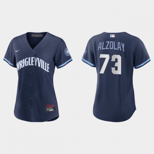 Chicago Chicago Cubs #73 Adbert Alzolay Women's 2021 City Connect Navy Jersey Womens
