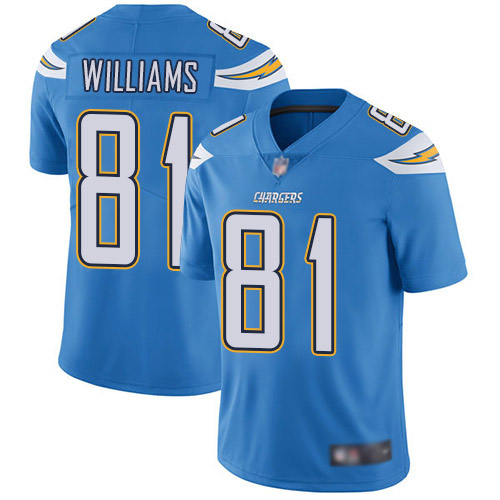 Los Angeles Chargers #81 Mike Williams Electric Blue Alternate Men's Stitched Vapor Untouchable Limited Jersey Men's