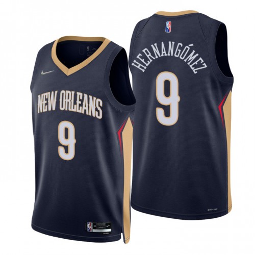 New Orleans Pelicans #9 Willy Hernangomez Navy Mens 2021-22 75th Anniversary Diamond Swingman Jersey - Icon Edition Mens