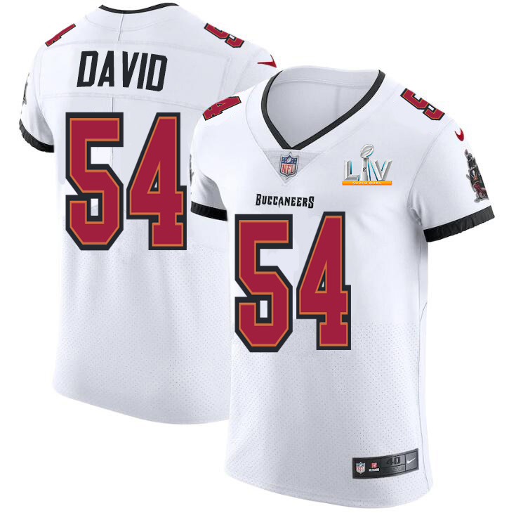 Tampa Bay Buccaneers #54 Lavonte David Men's Super Bowl LV Bound White Vapor Elite Jersey