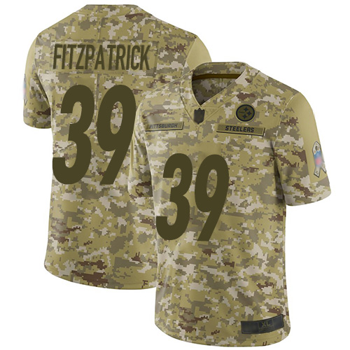 Steelers #39 Minkah Fitzpatrick Camo Men's Stitched Limited 2018 Salute To Service Jersey