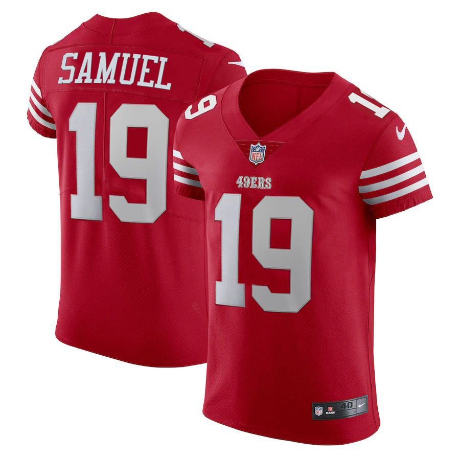 San Francisco 49ers #19 Deebo Samuel Scarlet Men's 2022-23 Authentic Stitched Vapor Untouchable Elite Jersey