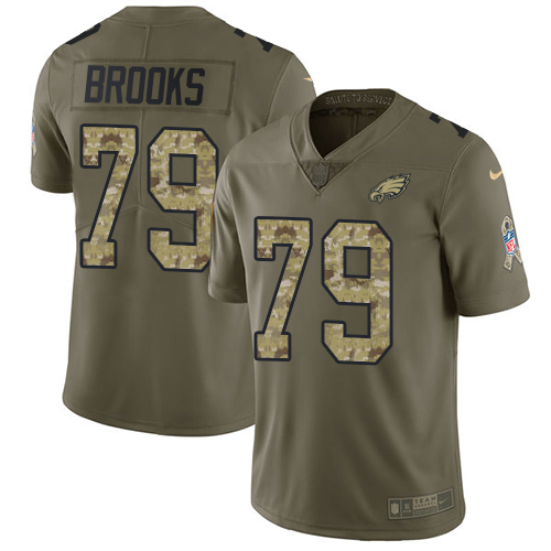 Philadelphia Eagles #79 Brandon Brooks Olive/Camo Men's Stitched Limited 2017 Salute To Service Jersey Men's