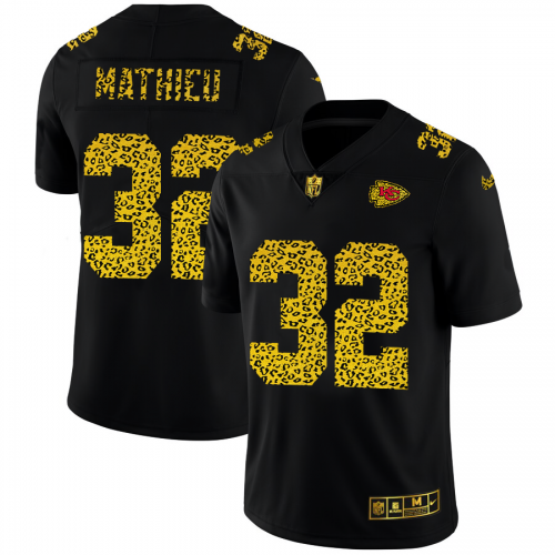 Kansas City Kansas City Chiefs #32 Tyrann Mathieu Men's Leopard Print Fashion Vapor Limited Jersey Black Men's