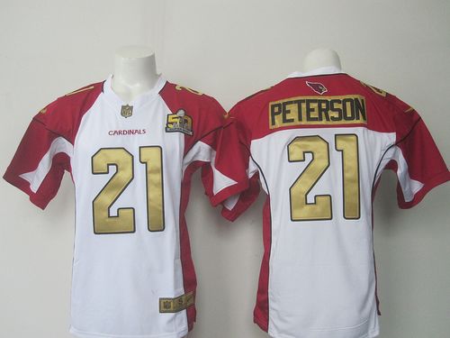 Cardinals #21 Patrick Peterson White Super Bowl 50 Collection Men's Stitched Elite Jersey
