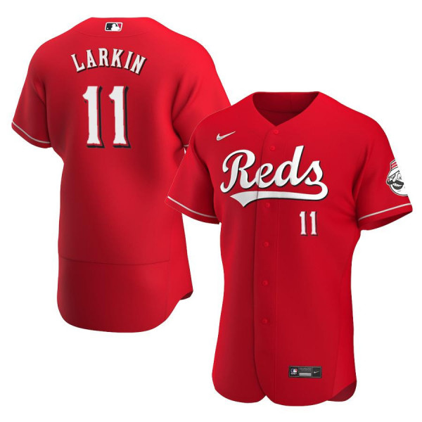 Men's Cincinnati Reds 11 Authentic Red Alternate 2020 Barry Larkin Jersey