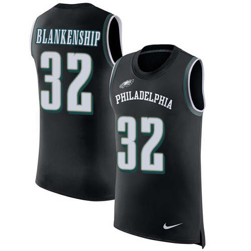Eagles #32 Reed Blankenship Black Alternate Men's Stitched Limited Rush Tank Top Jersey
